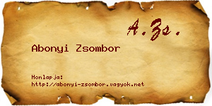 Abonyi Zsombor névjegykártya